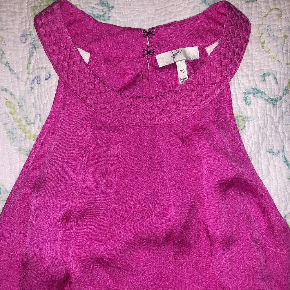 Joie Fuscia Silk Top - Picture 2 of 3